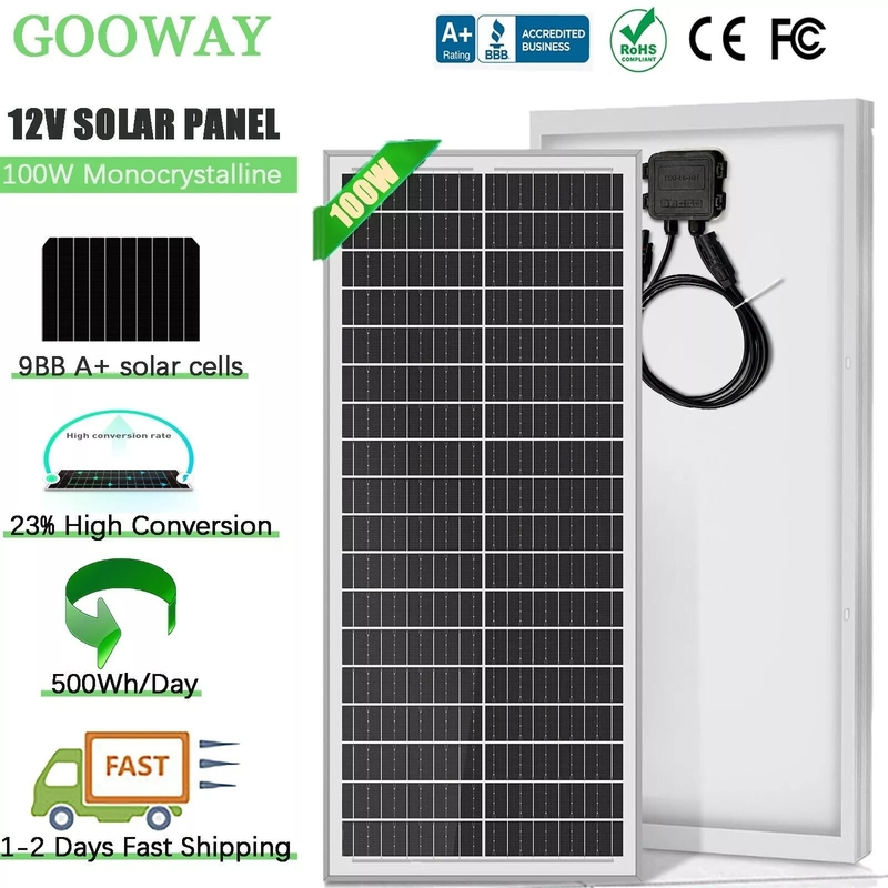 Ηλιακό πάνελ 12v 100w φορτιστή μπαταριών Μονό σπίτι εκτός δικτύου RV Camper πλοίο τροχόσπιτο