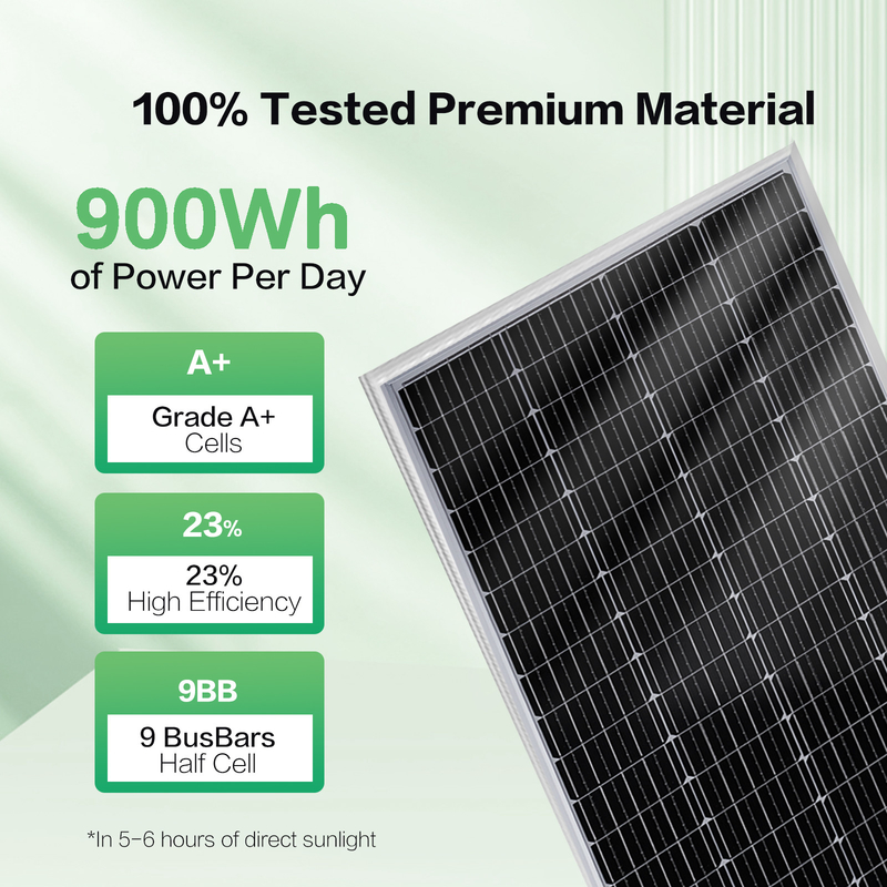 150w ηλιακό πάνελ 12v μονο από το δίκτυο ενέργειας για RV Campervan Boat Caravan Motorhome
