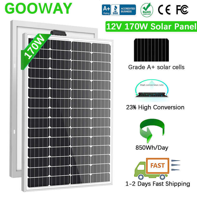 170w 200w ηλιακό πάνελ 12v Μονό εκτός δικτύου φορτιστή μπαταρίας για RV πλοίο Καραβάνι κατασκήνωση
