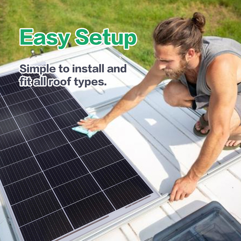 12v ηλιακό πάνελ 200w μονοεκτός δικτύου για RV Campervan Boat Caravan Motorhome