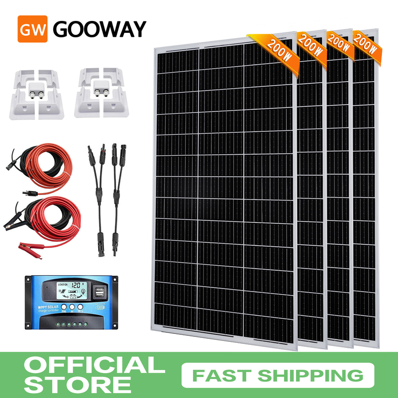 200w 400w 800w Συσκευή ηλιακών συλλεκτών 12v με θραύσματα τοποθέτησης RV Caravan Camper Van