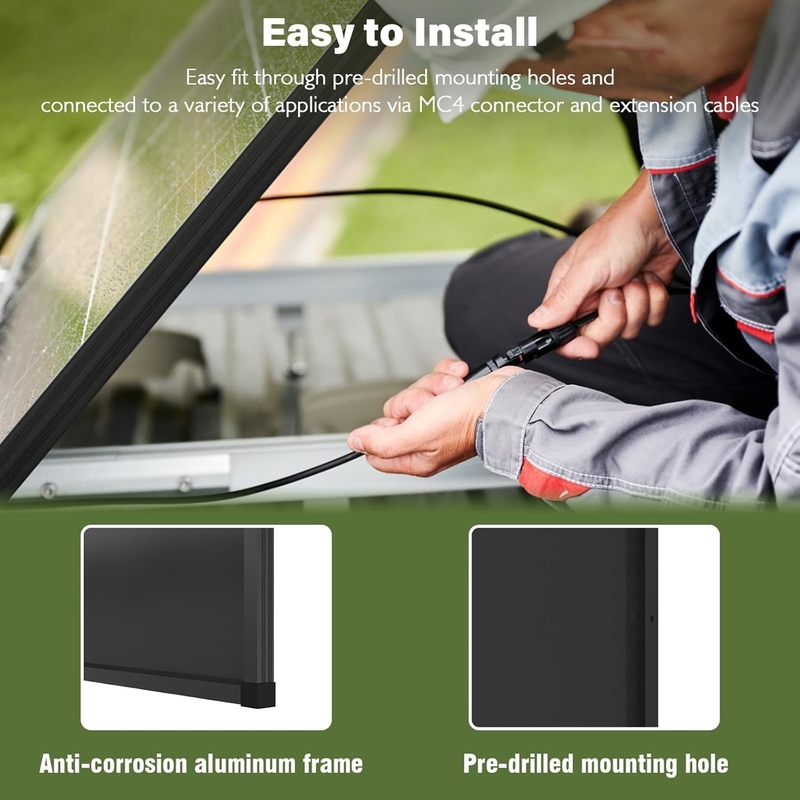 200w Ηλιακό Πίνακα Μονο Off Grid Power Για RV Campervan Βάρκα Καραβάνι Motorhome Uk