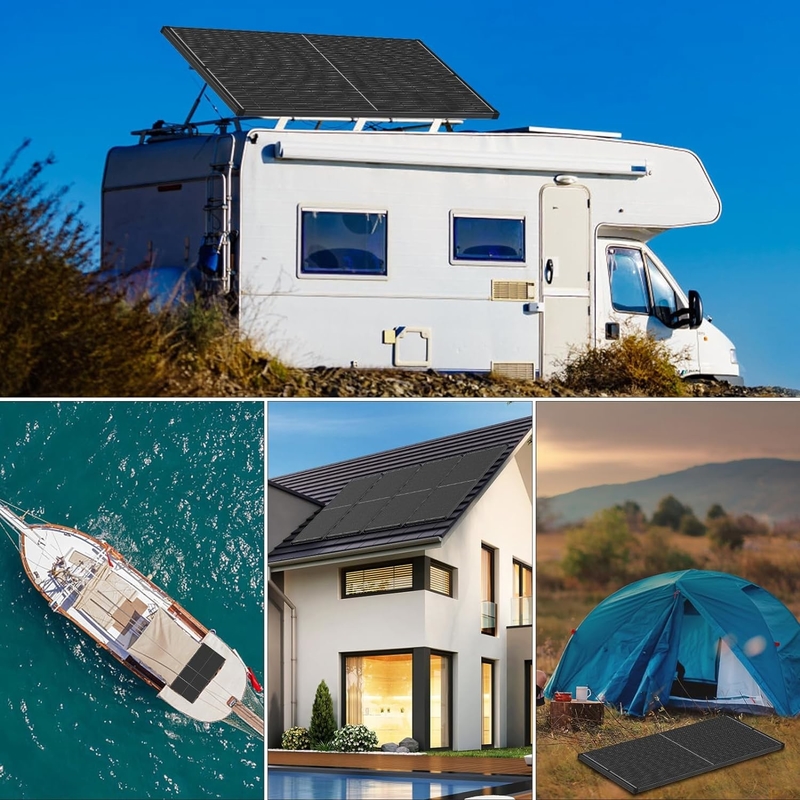 200w Ηλιακό Πίνακα Μονο Off Grid Power Για RV Campervan Βάρκα Καραβάνι Motorhome Uk