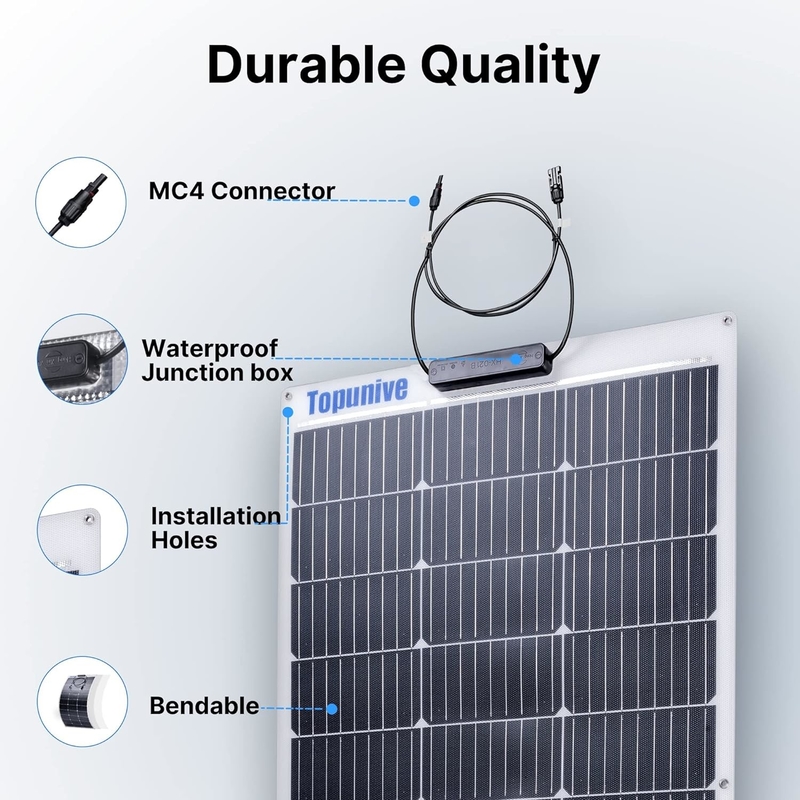 Ελαστικό ηλιακό πάνελ 100w 12v για τροχόσπιτο RV καμπίνα βάρκας σπίτι τροχόσπιτο βαν Shed Uk